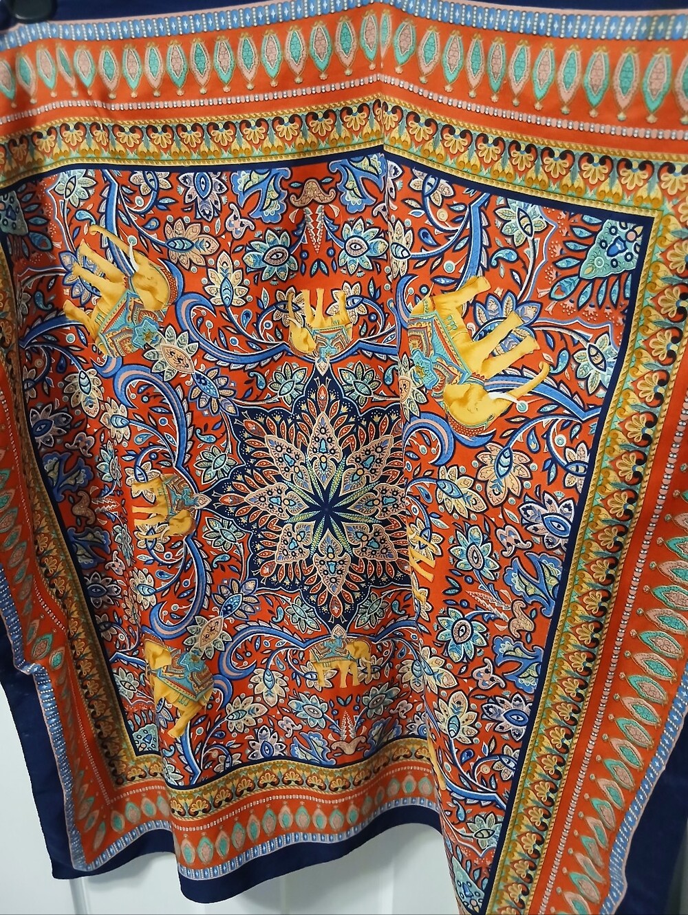 Vintage Scarf Beautiful Patteren Mandala Elephant Womens Accessories
